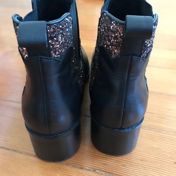 MIISTA glitter black leather ankle booties - Picture 5 of 8